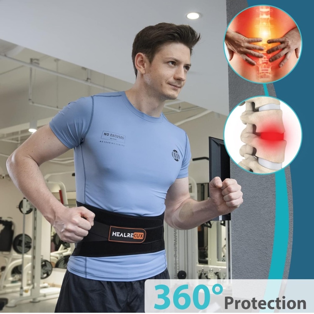 Back Brace for Lower Back Pain Relief with 7 Stays, Back Support Belt with Adjus - Picture 7 of 7